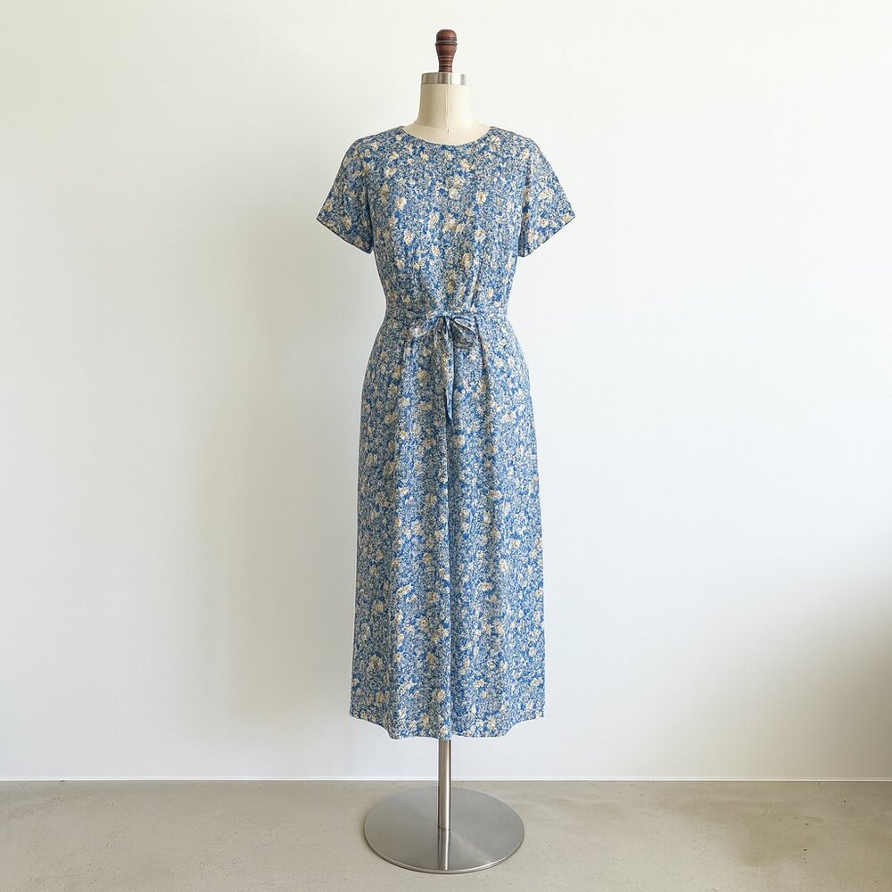 Vintage 90s Teddi Midi Dress Teacher Floral Boho Cottagecore Granny Sweet